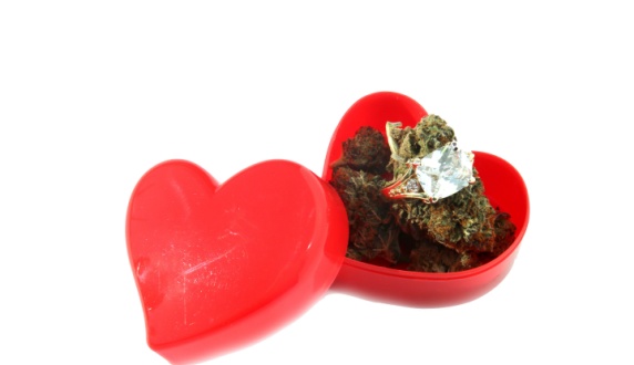 weed cannabis engagement ring